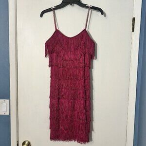 Roberta Ladies Size 5/6 Vintage Fringe Rhinestone Strap Flapper Gatsby Dress